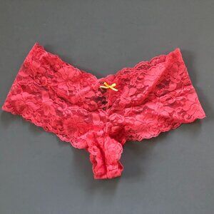 VINTAGE SECRET TREASURES HOT PINK LACE PANTIES LINGERIE SIZE 7 BARBIECORE